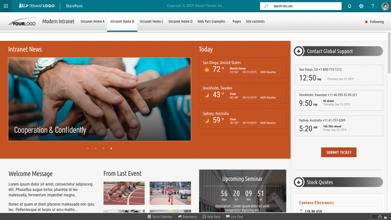 Take a tour of our theming solutions and templates for modern SharePoint Online, Office 365, and SharePoint On-Premises. Learn more about sharepoint, sharepoint online, modern sharepoint, sharepoint o365, sharepoint office365, intranet templates, sharepoint intranet templates, office365, sharepoint site designs, sharepoint templates, sharepoint themes, modern templates, communication templates, modern themes, SPFx templates, sharepoint 2019 themes, custom themes, templates, responsive themes, responsive design, theme, themes, custom themes, masterpage, masterpages, master pages, sharepoint layouts, and sharepoint branding.