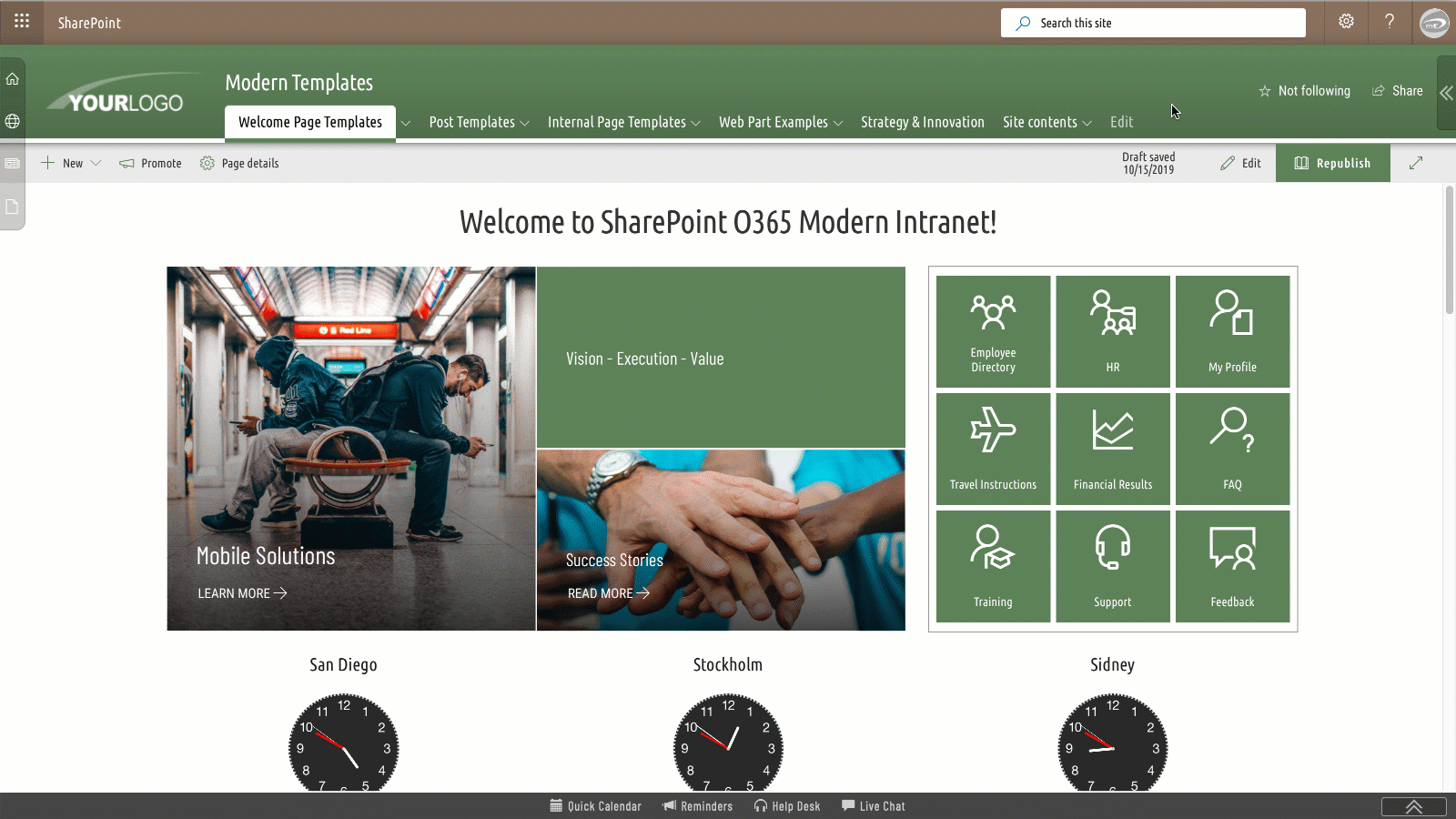Take a tour of our theming solutions and templates for modern SharePoint Online, Office 365, and SharePoint On-Premises. Learn more about sharepoint, sharepoint online, modern sharepoint, sharepoint o365, sharepoint office365, intranet templates, sharepoint intranet templates, office365, sharepoint site designs, sharepoint templates, sharepoint themes, modern templates, communication templates, modern themes, SPFx templates, sharepoint 2019 themes, custom themes, templates, responsive themes, responsive design, theme, themes, custom themes, masterpage, masterpages, master pages, sharepoint layouts, and sharepoint branding.