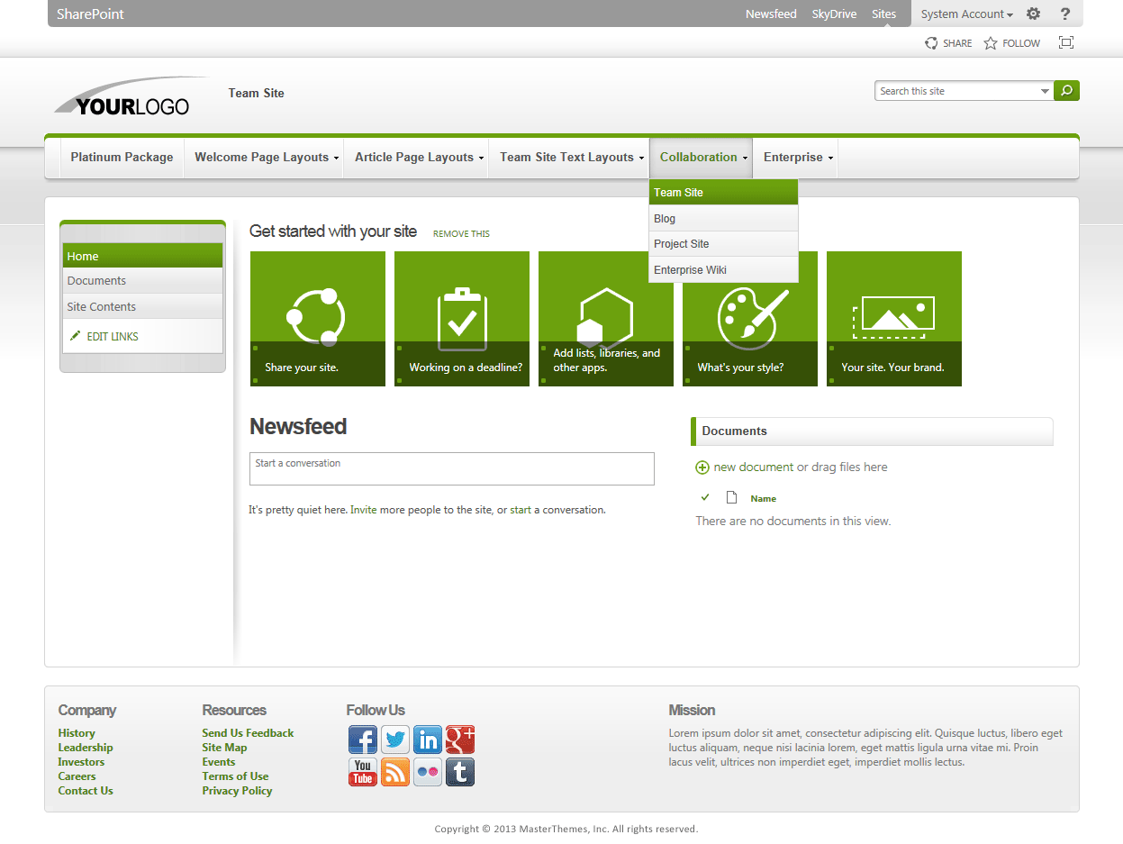 <h1>SharePoint 2013 Theme - SharepointPackages.Com