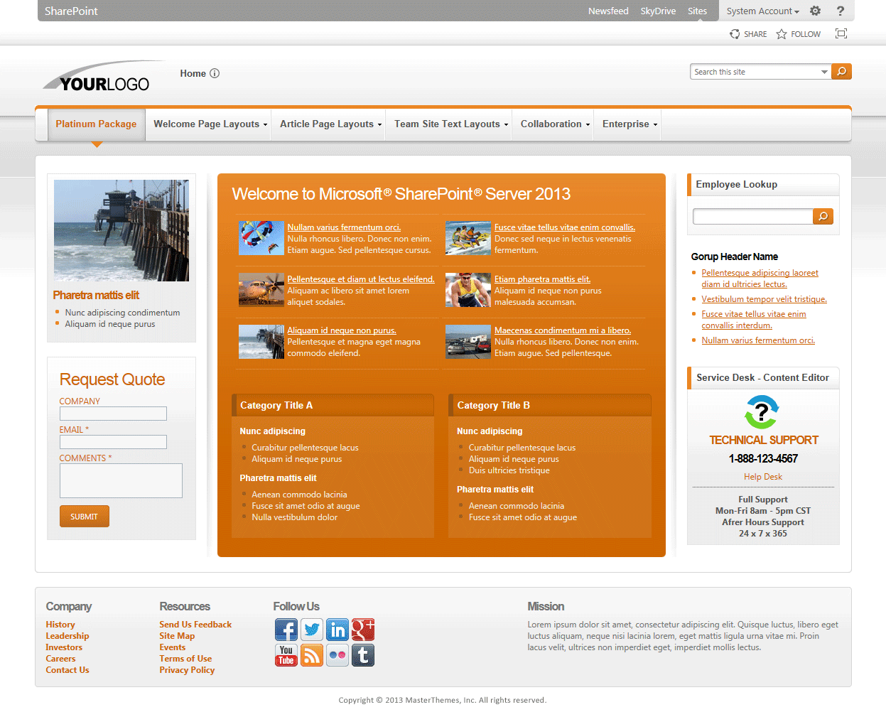 <h1>SharePoint 2013 Theme - SharepointPackages.Com