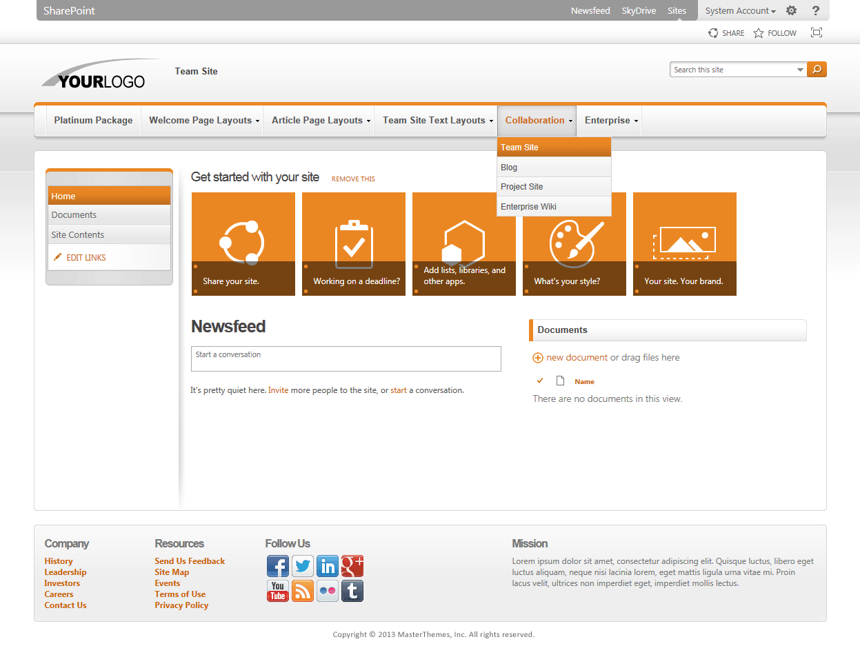 <h1>SharePoint 2013 Theme - SharepointPackages.Com