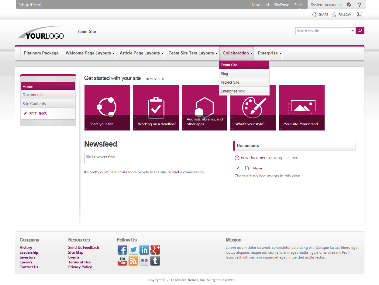 <h1>SharePoint 2013 Theme - SharepointPackages.Com