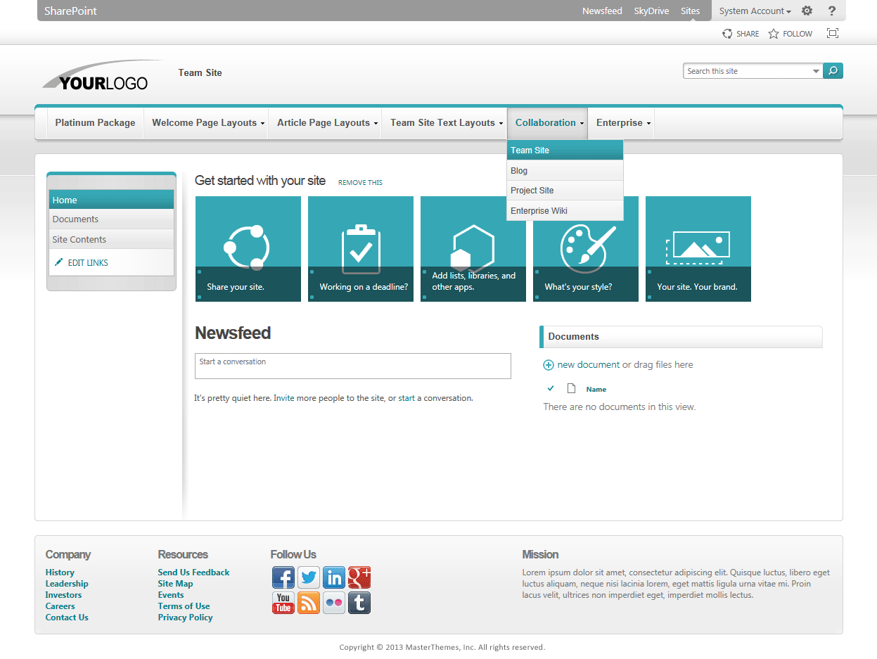 <h1>SharePoint 2013 Theme - SharepointPackages.Com